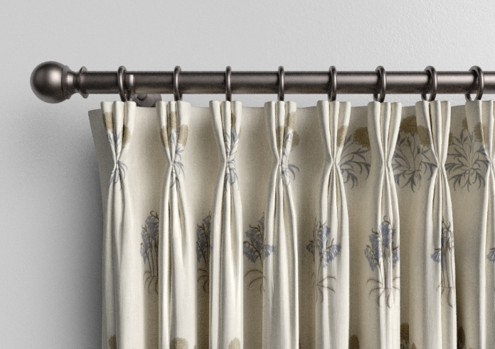 William Morris Lily Flower Embroidery, Woad - Made to Measure Curtains - Image 11